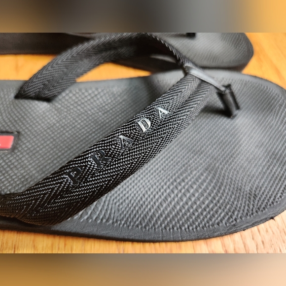 Prada Men\'s Black Flip Flops main image 4